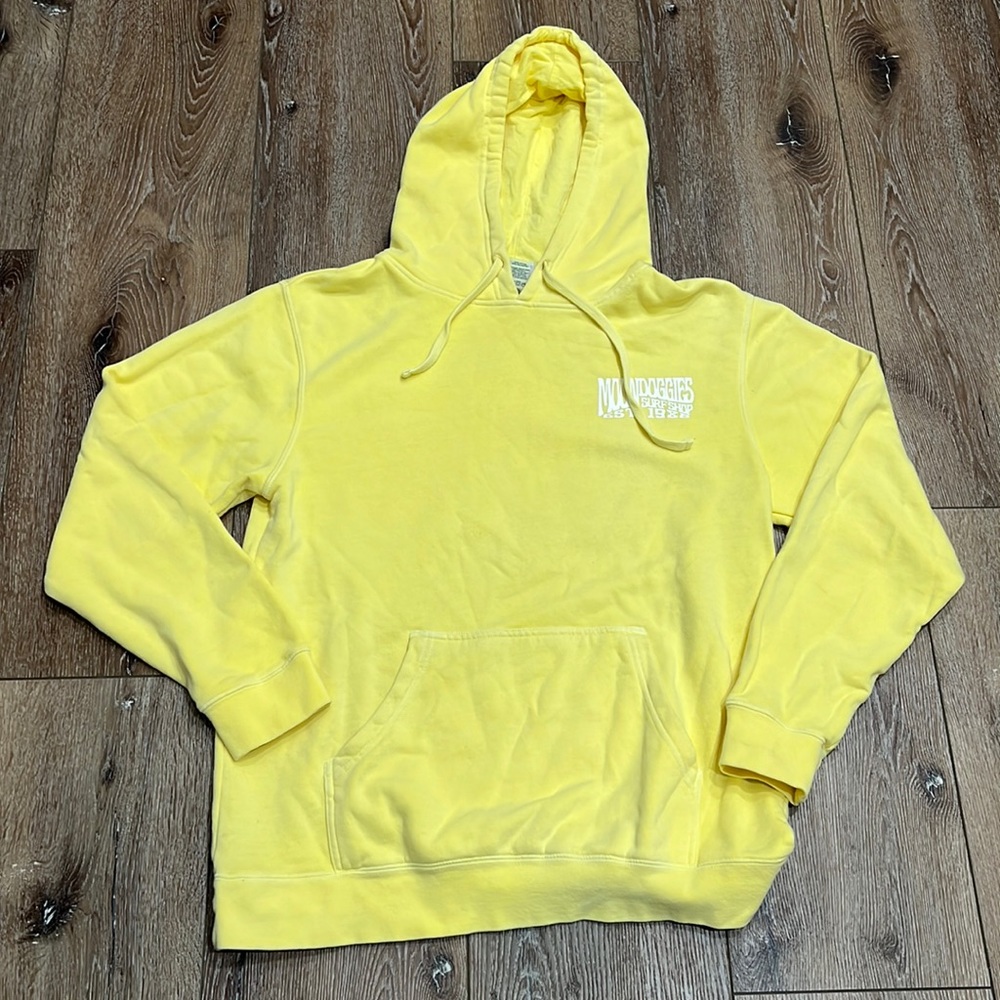 MOONDOGGIES Pullover Hoody Sweatshirt, Size Medium, Pastel Yellow